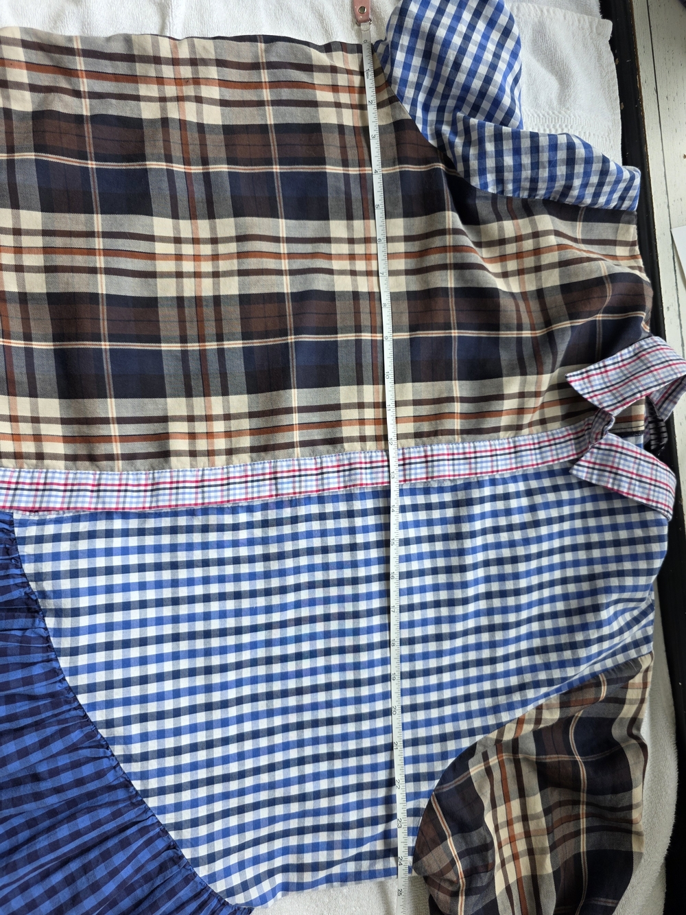Zara Woman Patchwork Plaid Gingham Ruffle Shirt Size S Artsy Fall Fashion Preppy - Picture 10 of 14